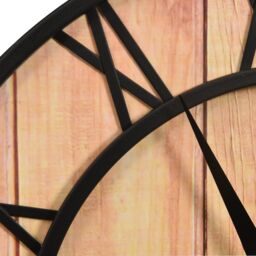 Berkfield Home Wall Clock 39 cm Brown & Black MDF & Iron - thumbnail 4