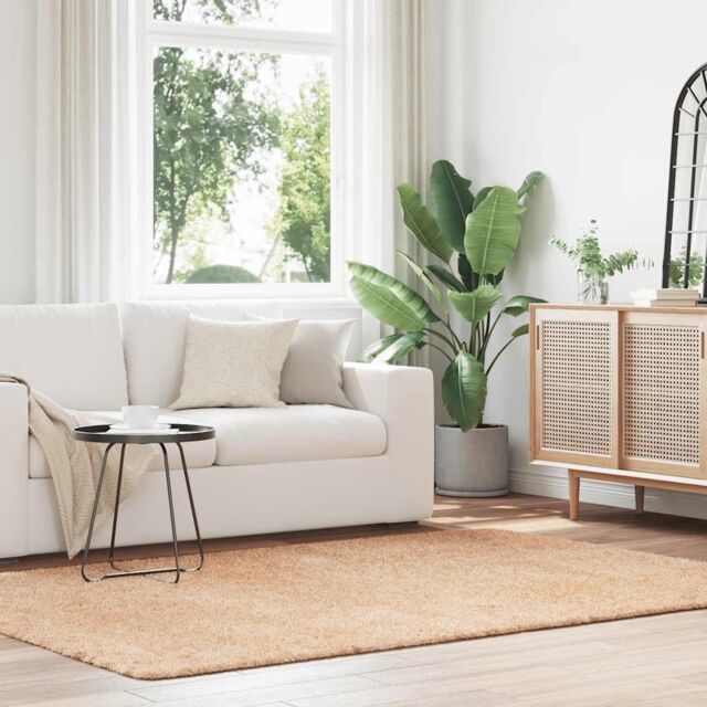 Berkfield Home Shaggy Rug High Pile NAVARRA Beige 160x230 cm Polyester - Size: Medium - image 1