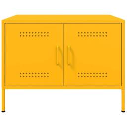 Berkfield Home Coffee Table Mustard Yellow 68x50x50.5 cm Steel - thumbnail 5