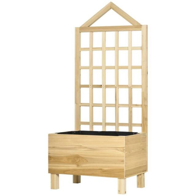 KORVIXA Wooden Planters with Trellis for Vine Climbing in Natural - Size: 100g - image 1