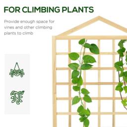 KORVIXA Wooden Planters with Trellis for Vine Climbing in Natural - Size: 100g - thumbnail 3