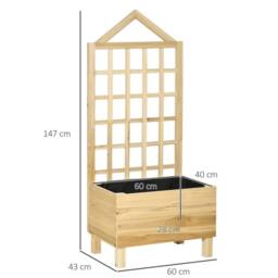 KORVIXA Wooden Planters with Trellis for Vine Climbing in Natural - Size: 100g - thumbnail 2