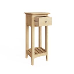 FWStyle Ready Assembled Natural Ash Wooden 1 Drawer Telephone Table in Brown - thumbnail 3