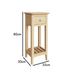 FWStyle Ready Assembled Natural Ash Wooden 1 Drawer Telephone Table in Brown - thumbnail 5