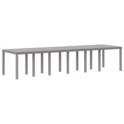 Berkfield Home 15 Piece Garden Dining Set with Cushions Light Grey Poly Rattan - thumbnail 4