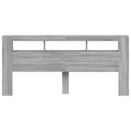 Berkfield Home LED Headboard Grey Sonoma 220x18.5x103.5 cm Engineered Wood - thumbnail 6