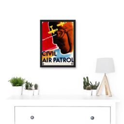 Artery8 Political Military Civil Air Patrol Pilot USA Eyes Of The Home Skies A4 Artwork Framed Wall Art Print in Black - thumbnail 2