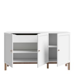 Furniture To Go Wensley 3 Door 1 Drawer Sideboard in Light Grey & Oak - thumbnail 4