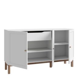 Furniture To Go Wensley 3 Door 1 Drawer Sideboard in Light Grey & Oak - thumbnail 3