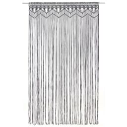 Berkfield Home Macrame Curtain Anthracite 140x240 cm Cotton - thumbnail 2