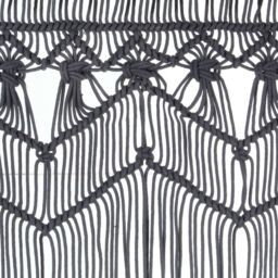 Berkfield Home Macrame Curtain Anthracite 140x240 cm Cotton - thumbnail 4