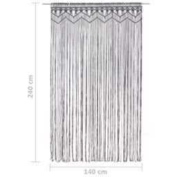 Berkfield Home Macrame Curtain Anthracite 140x240 cm Cotton - thumbnail 5