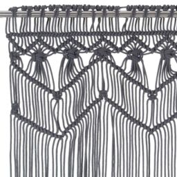 Berkfield Home Macrame Curtain Anthracite 140x240 cm Cotton - thumbnail 3