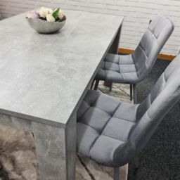KOSY KOALA Wooden Rectangle Dining Table Set With 4 Grey Velvet Chairs - Dining Room Furniture in Brown - thumbnail 5