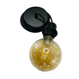 CGC Lighting 'Ada' Black 1.5m adjustable E27 Ceiling Pendant & Matching ceiling Rose - thumbnail 5