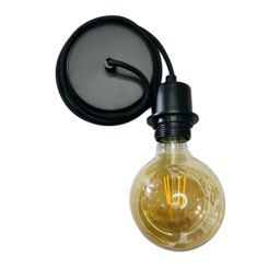 CGC Lighting 'Ada' Black 1.5m adjustable E27 Ceiling Pendant & Matching ceiling Rose - thumbnail 3