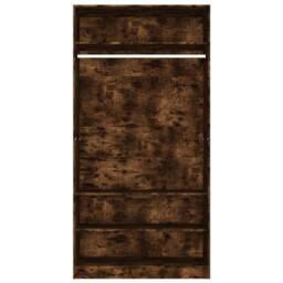 Berkfield Home Wardrobe Smoked Oak 100x50x200 cm Engineered Wood in Brown - Size: 100 x 50 x 200 cm - thumbnail 5