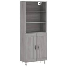 Berkfield Home Highboard Grey Sonoma 69.5x34x180 cm Engineered Wood - thumbnail 3