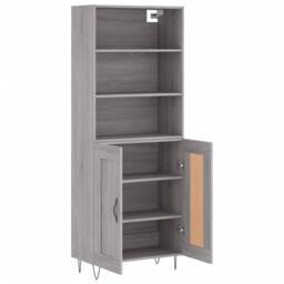Berkfield Home Highboard Grey Sonoma 69.5x34x180 cm Engineered Wood - thumbnail 4