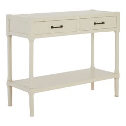 Orsina Two Drawer Console Table for Hallway, Pine Wood Hallway Table for Home Décor, Wood Table with 2 Drawers for Office in White - thumbnail 2