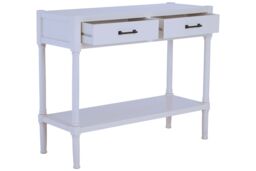 Orsina Two Drawer Console Table for Hallway, Pine Wood Hallway Table for Home Décor, Wood Table with 2 Drawers for Office in White - thumbnail 5