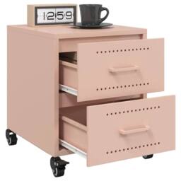 Berkfield Home Stylish Bedside Cabinets 2 pcs Pink 36x39x43.5 cm Steel - thumbnail 4