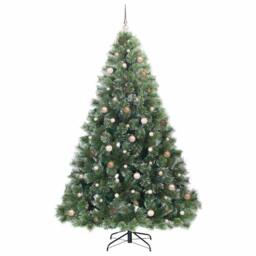 Berkfield Home Artificial Christmas Tree with 300 LEDs Green 240 cm PE & PVC - thumbnail 4