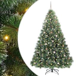 Berkfield Home Artificial Christmas Tree with 300 LEDs Green 240 cm PE & PVC - thumbnail 2
