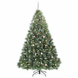 Berkfield Home Artificial Christmas Tree with 300 LEDs Green 240 cm PE & PVC - thumbnail 3