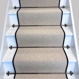 RainbowHome Keswick Cream Fleck Weave Stair Runner with 100% Wool Edge 65cm x 600cm - Size: 50 cm x 700 cm - thumbnail 1
