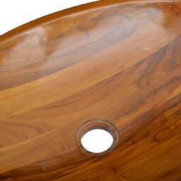Berkfield Home Basin Solid Teak Wood 60x40x10 cm in Brown - Size: 60 x 40 x 10 cm - thumbnail 6