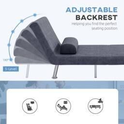 Wyld Haus Tomi Safi Charcoal Grey Velvet Feel 3 in 1 Single Sleeper Chair - thumbnail 5