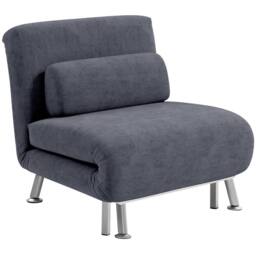 Wyld Haus Tomi Safi Charcoal Grey Velvet Feel 3 in 1 Single Sleeper Chair - thumbnail 2