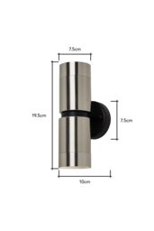 BHS Lighting Hans Up & Down Outdoor Wall Light in Metallic Silver - thumbnail 5