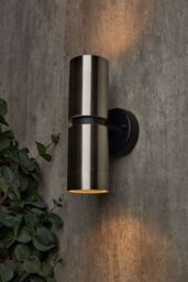 BHS Lighting Hans Up & Down Outdoor Wall Light in Metallic Silver - thumbnail 4