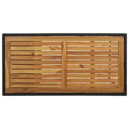 Berkfield Home Bar Table with Storage Rack Black 120x60x110 cm Poly Rattan - Size: 120 x 60 x 110 cm - thumbnail 5