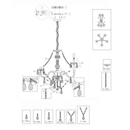 Pagazzi Vivienne 5 Light Chrome & Clear Chandelier Ceiling Pendant in Silver - thumbnail 7