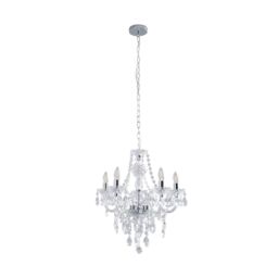 Pagazzi Vivienne 5 Light Chrome & Clear Chandelier Ceiling Pendant in Silver - thumbnail 4