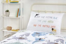 Rapport Home PH My World Polycotton Reversible Duvet Cover Set With Pillowcase in White - Size: Double - thumbnail 2