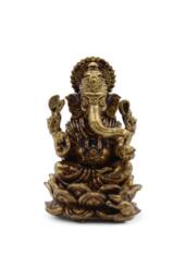 KDMD Brass Ganesha Miniature Statue - 30mm, Handcrafted Spiritual Decor in Bronze - thumbnail 1