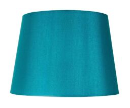 Happy Homewares Traditionally Designed Drum Lamp Shade in Sleek Faux Silk Fabric in Teal - Size: 10 inches