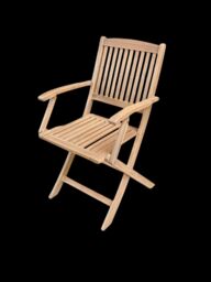 Royalcraft LONDON 70cm Square Folding Bistro Set with 2 London Folding Armchairs in Natural - thumbnail 4