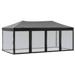 Berkfield Home Folding Party Tent with Sidewalls Black 3x6 m - thumbnail 1