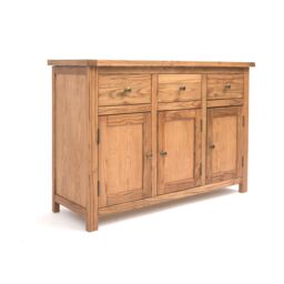 Cabinet Bits Trivento Light Wood 3 Drawer 3 Door Sideboard Brass Knob in Light Brown - thumbnail 2