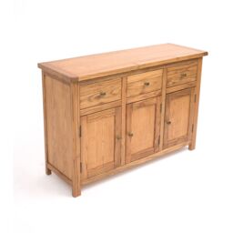 Cabinet Bits Trivento Light Wood 3 Drawer 3 Door Sideboard Brass Knob in Light Brown - thumbnail 3