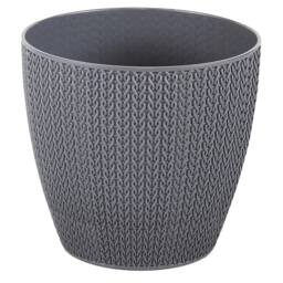 VOGREX 4 Grey Knitted Planter with Tray Indoor - thumbnail 3