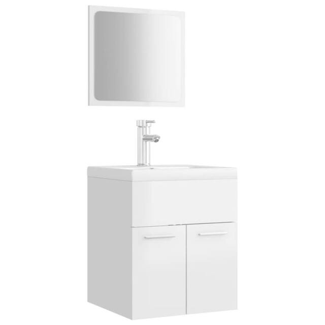 Berkfield Home Bathroom Furniture Set High Gloss White Engineered Wood - image 1