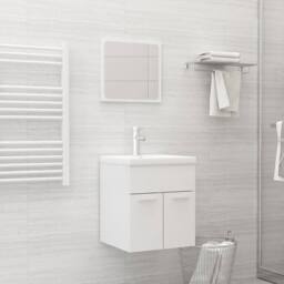 Berkfield Home Bathroom Furniture Set High Gloss White Engineered Wood - thumbnail 2