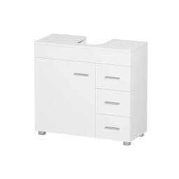 SPETLEK White Under Sink Bathroom Cabinet with Shelf Basin Storage - thumbnail 3