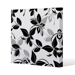 Benjamin Tate Design Black & White Floral (Canvas Print) / 46 x 46 x 4cm in Natural - Size: 46 x 46 x 4 cm - thumbnail 1